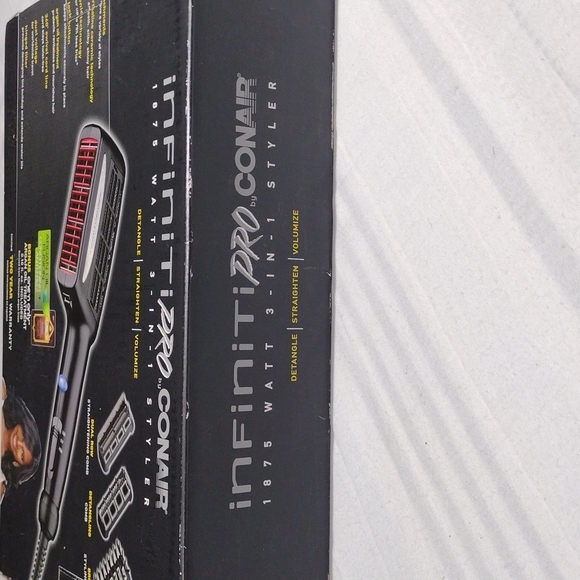 Infinity PRO CONAIR 1875 WATT 3 IN 1 TOURMALINE IONIC STYLER EUC USED 1 TIME! main image 10